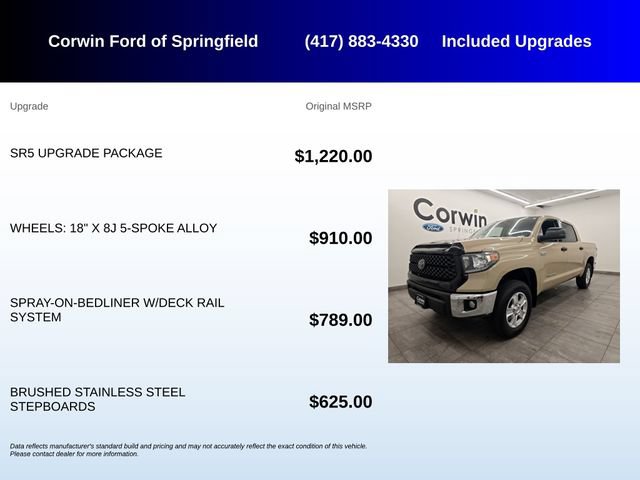 Used 2018 Toyota Tundra SR5 w/ SR5 Upgrade Package AWD/4WD image 5