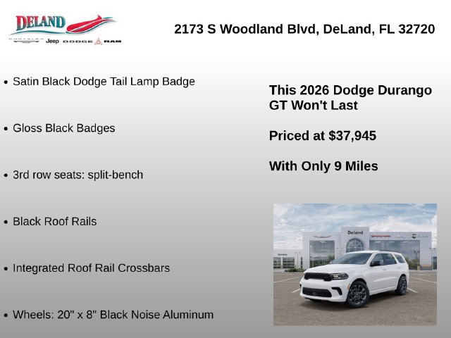 New 2026 Dodge Durango GT w/ Blacktop Package RWD image 22