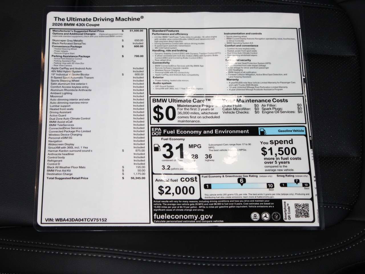 Used 2026 BMW 430i Coupe w/ Parking Assistance Package image 22