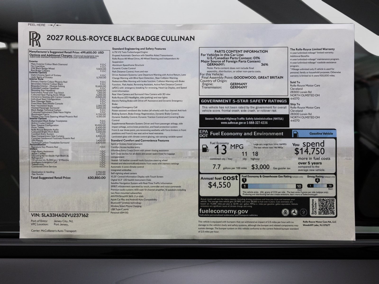 New 2027 Rolls-Royce Cullinan Black Badge AWD/4WD image 15