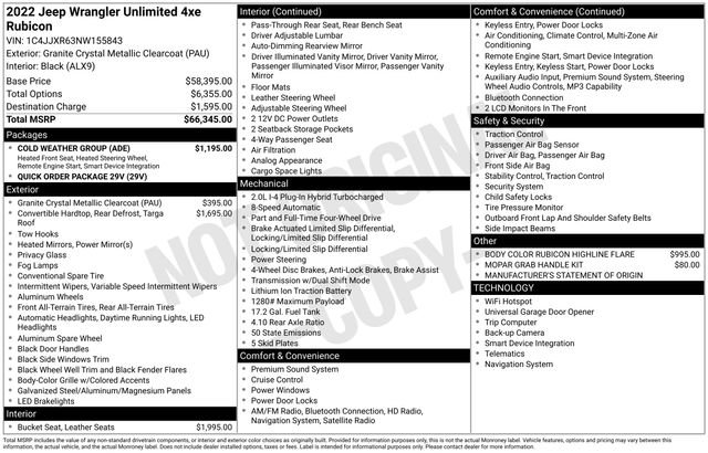 Used 2022 Jeep Wrangler Unlimited Rubicon 4xe w/ Cold Weather Group image 17