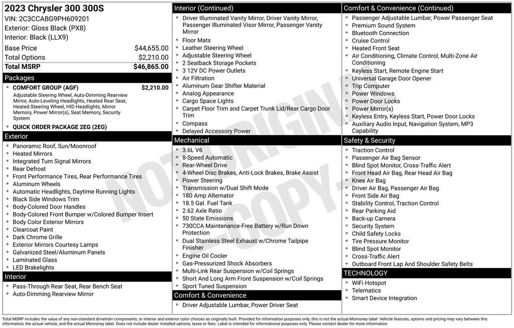 New 2023 Chrysler 300 S w/ Comfort Group image 29