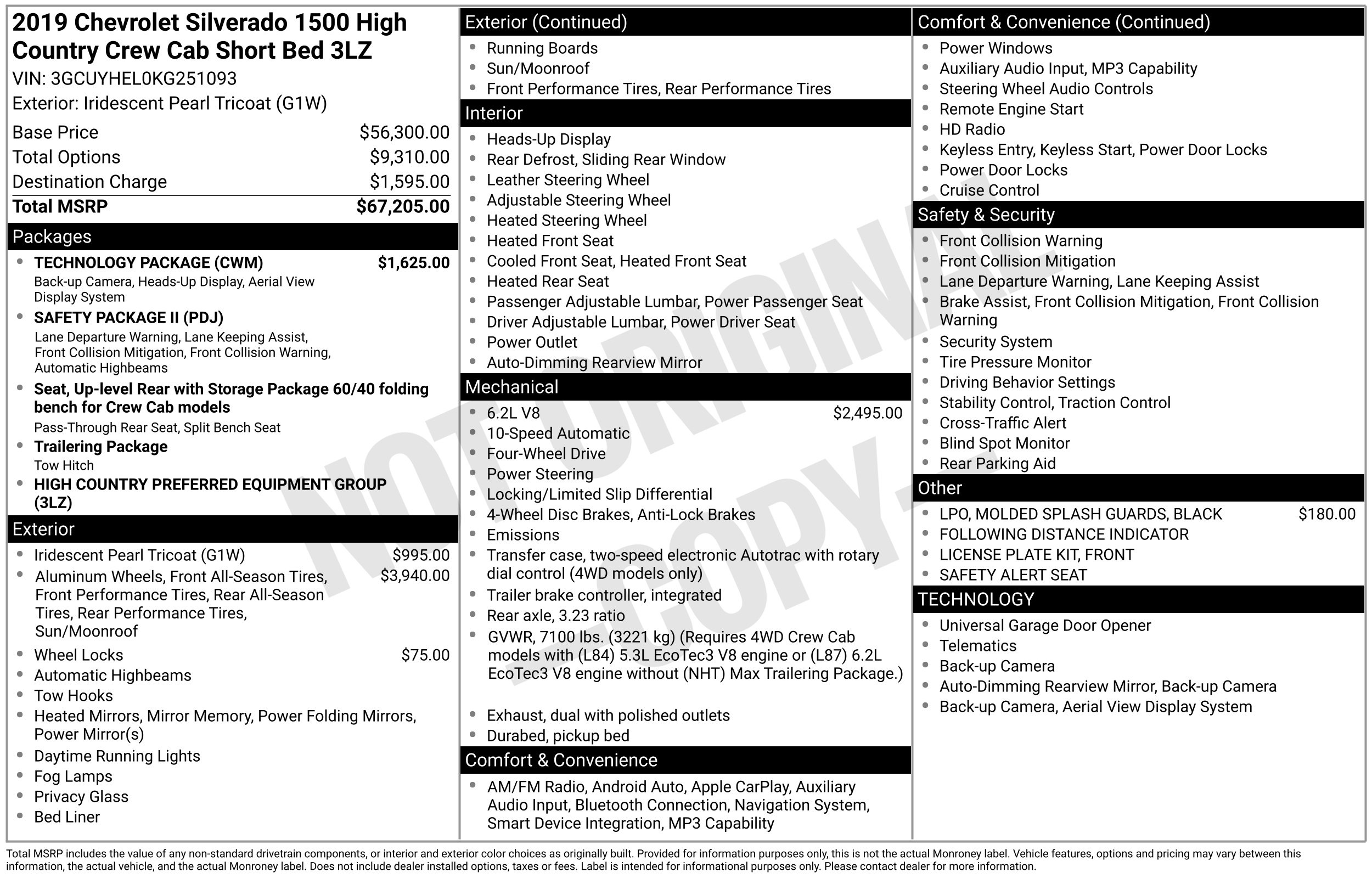 Used 2019 Chevrolet Silverado 1500 High Country w/ Technology Package image 5