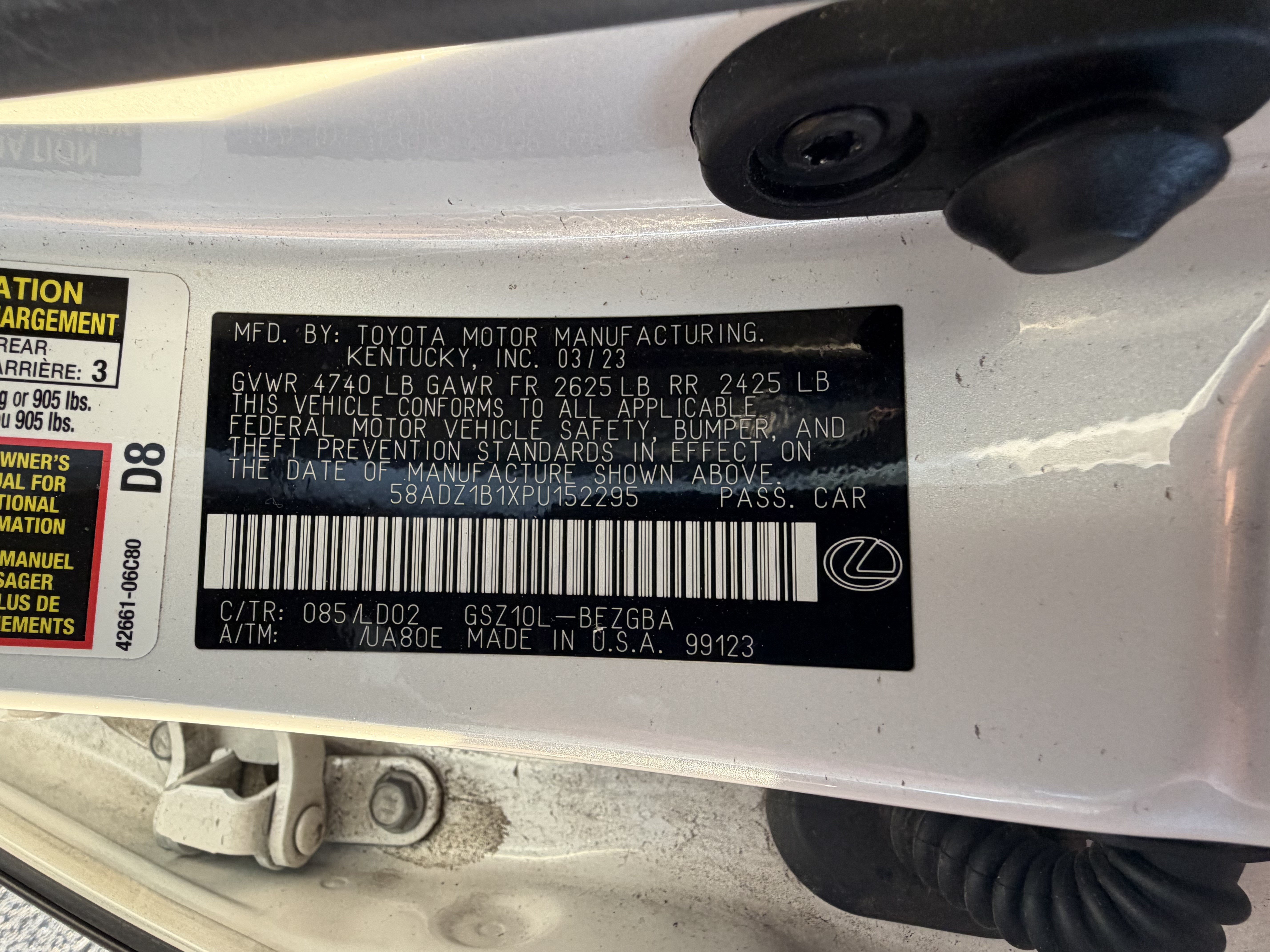 Certified 2023 Lexus ES 350 w/ Premium Package FWD image 50