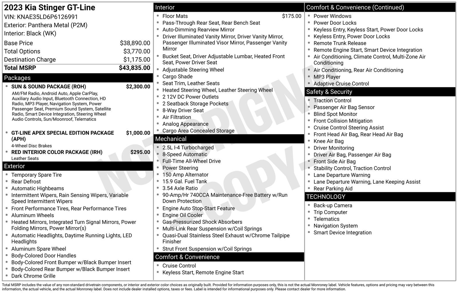 Used 2023 Kia Stinger GT-Line w/ Sun & Sound Package image 36