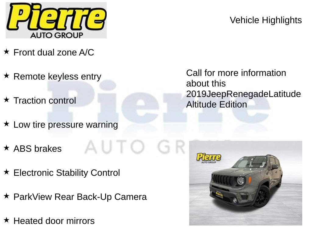 Used 2019 Jeep Renegade Altitude w/ Quick Order Package 22M image 7