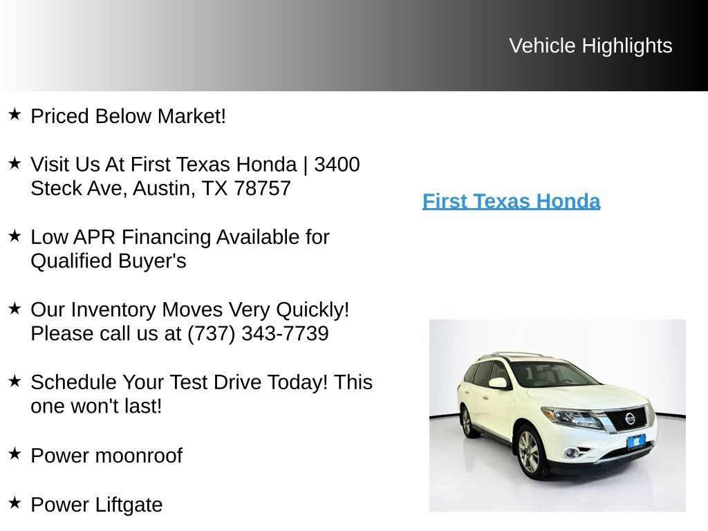 Used 2016 Nissan Pathfinder Platinum w/ Family Entertainment Package FWD image 10