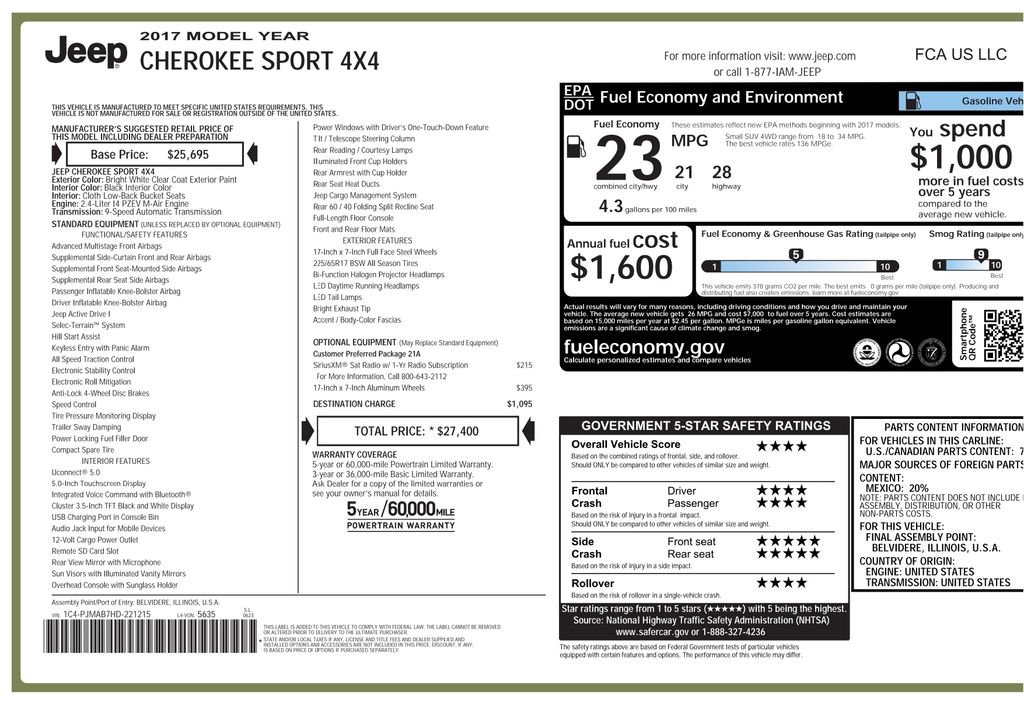 Used 2017 Jeep Cherokee Sport image 3