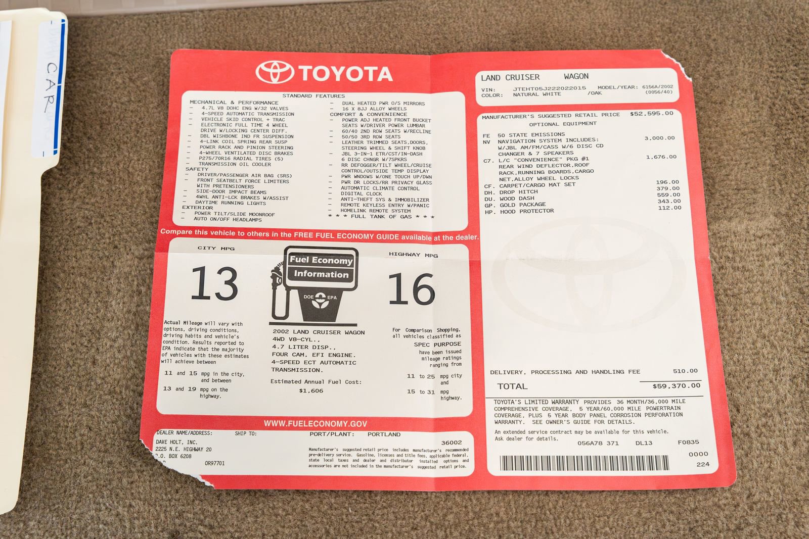 Used 2002 Toyota Land Cruiser AWD/4WD image 35