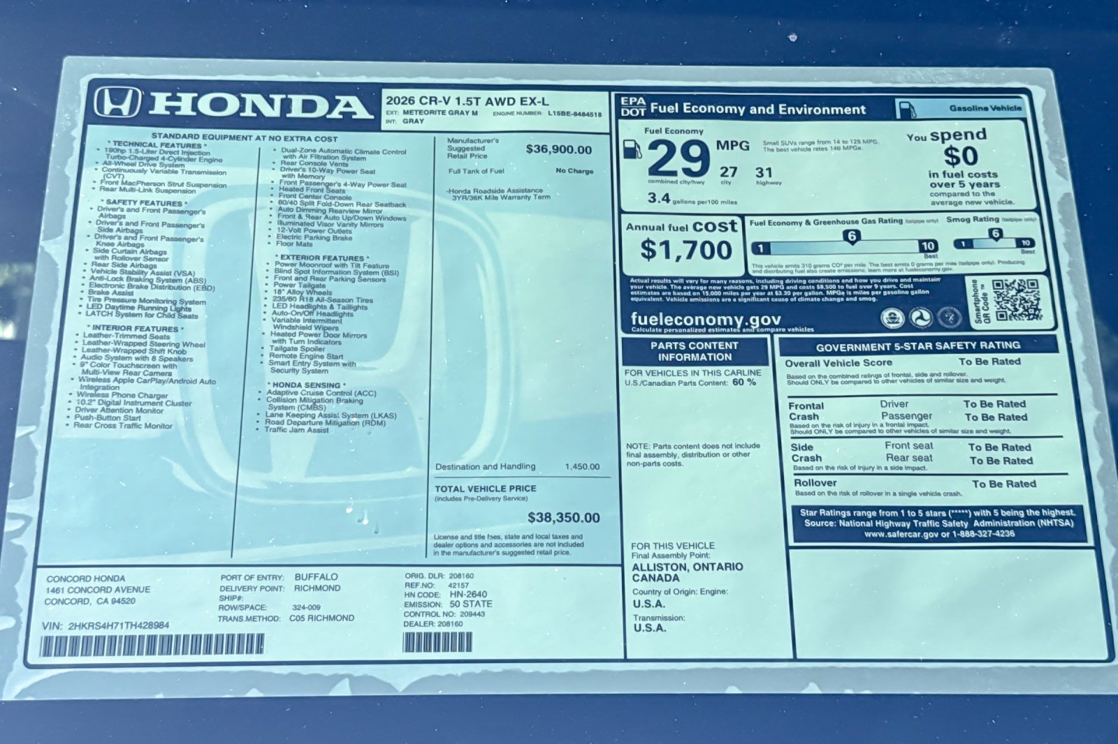 Certified 2026 Honda CR-V EX-L image 25