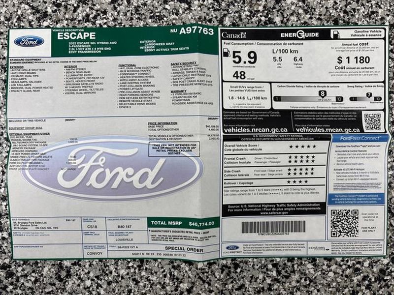 Used 2022 Ford Escape SEL w/ Technology Package image 21