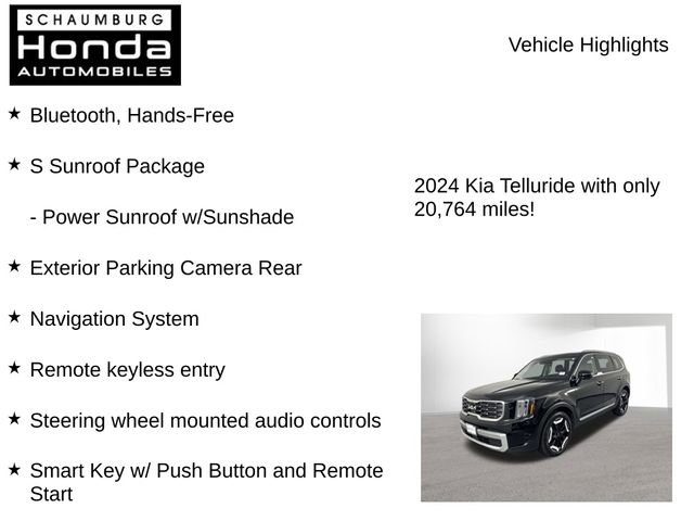 Used 2024 Kia Telluride S w/ S Sunroof Package image 8