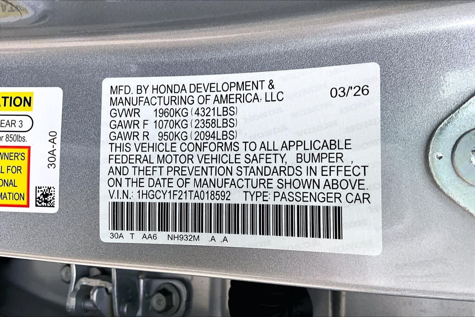 New 2026 Honda Accord LX image 21