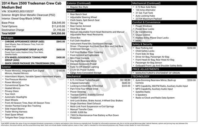 Used 2014 RAM 2500 Tradesman w/ Chrome Appearance Group AWD/4WD image 3