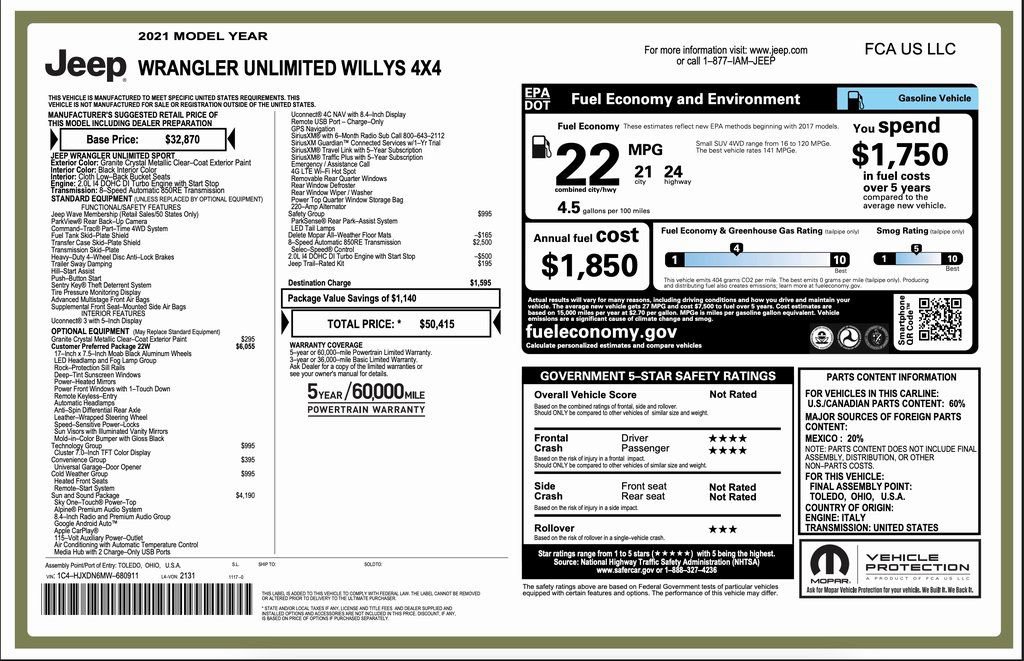 Certified 2021 Jeep Wrangler Unlimited Willys image 3