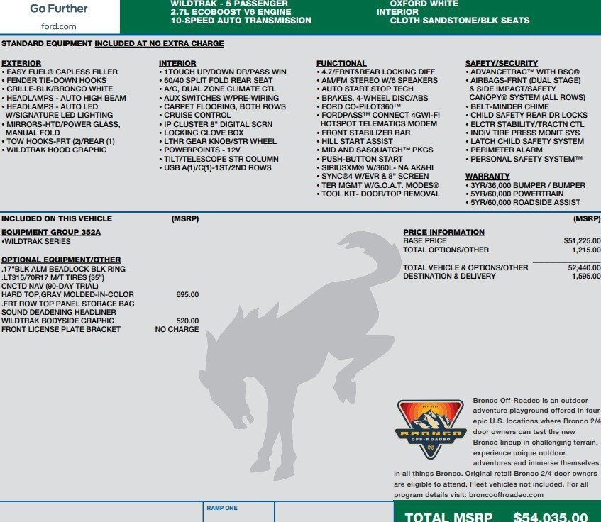 Used 2022 Ford Bronco Wildtrak AWD/4WD image 2