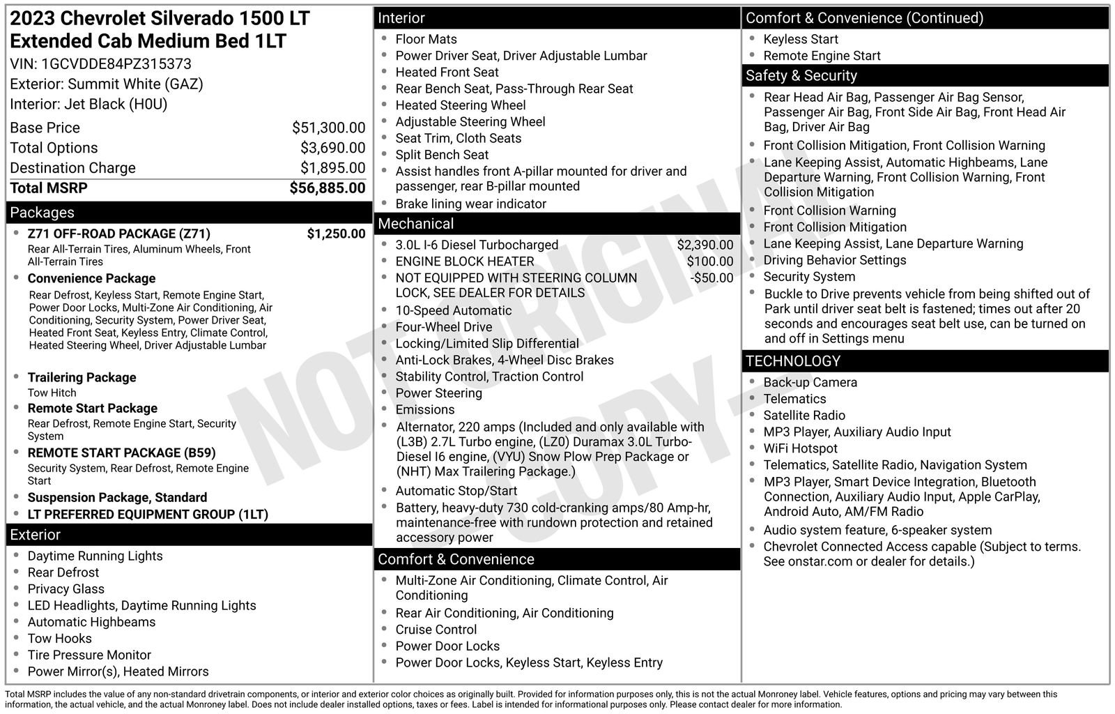 Used 2023 Chevrolet Silverado 1500 LT w/ Z71 Off-Road Package AWD/4WD image 30