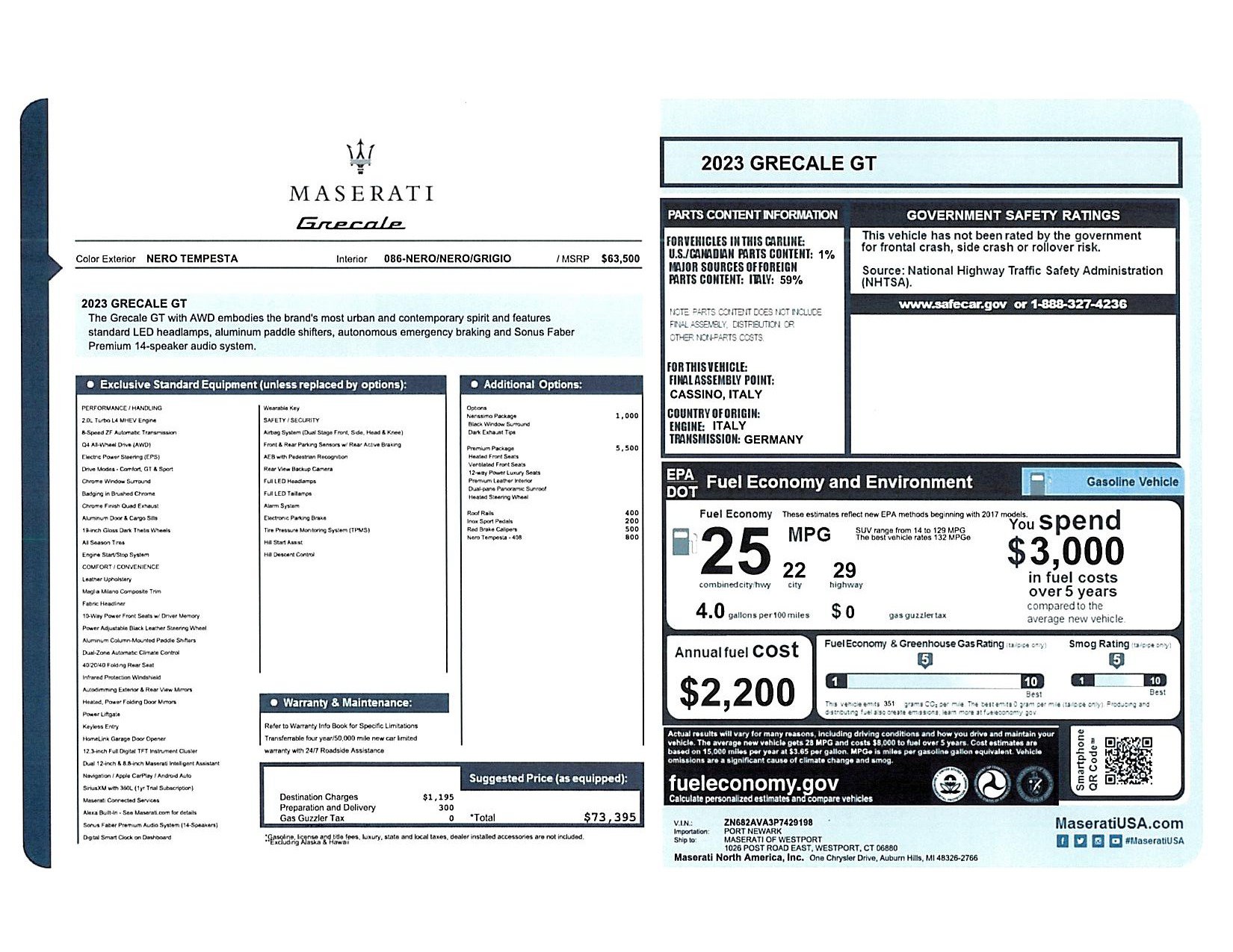 Certified 2023 Maserati Grecale Modena AWD/4WD image 25