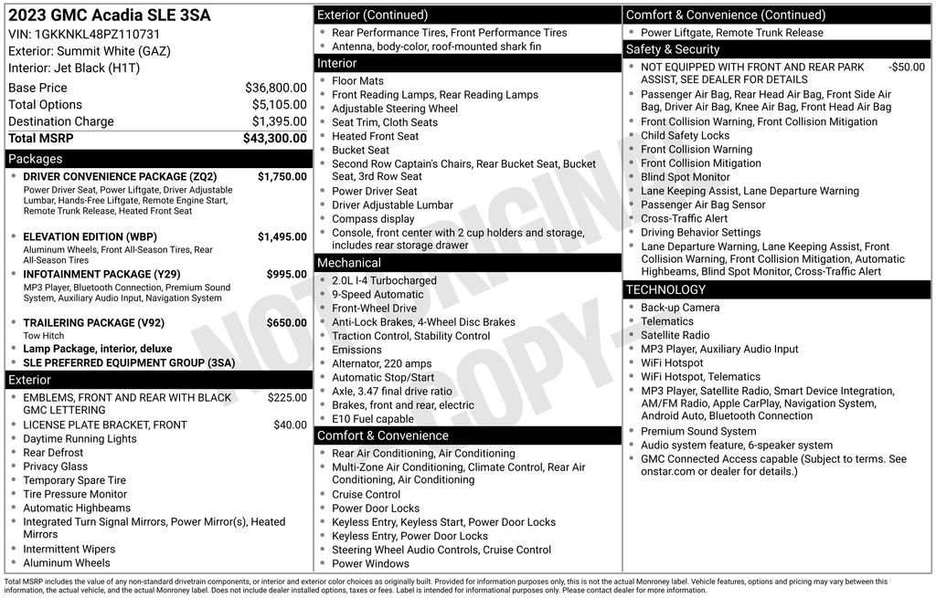 Certified 2023 GMC Acadia SLE w/ Driver Convenience Package FWD image 32