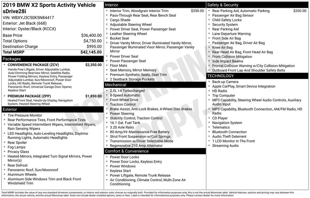 Used 2019 BMW X2 sDrive28i w/ Convenience Package FWD image 44