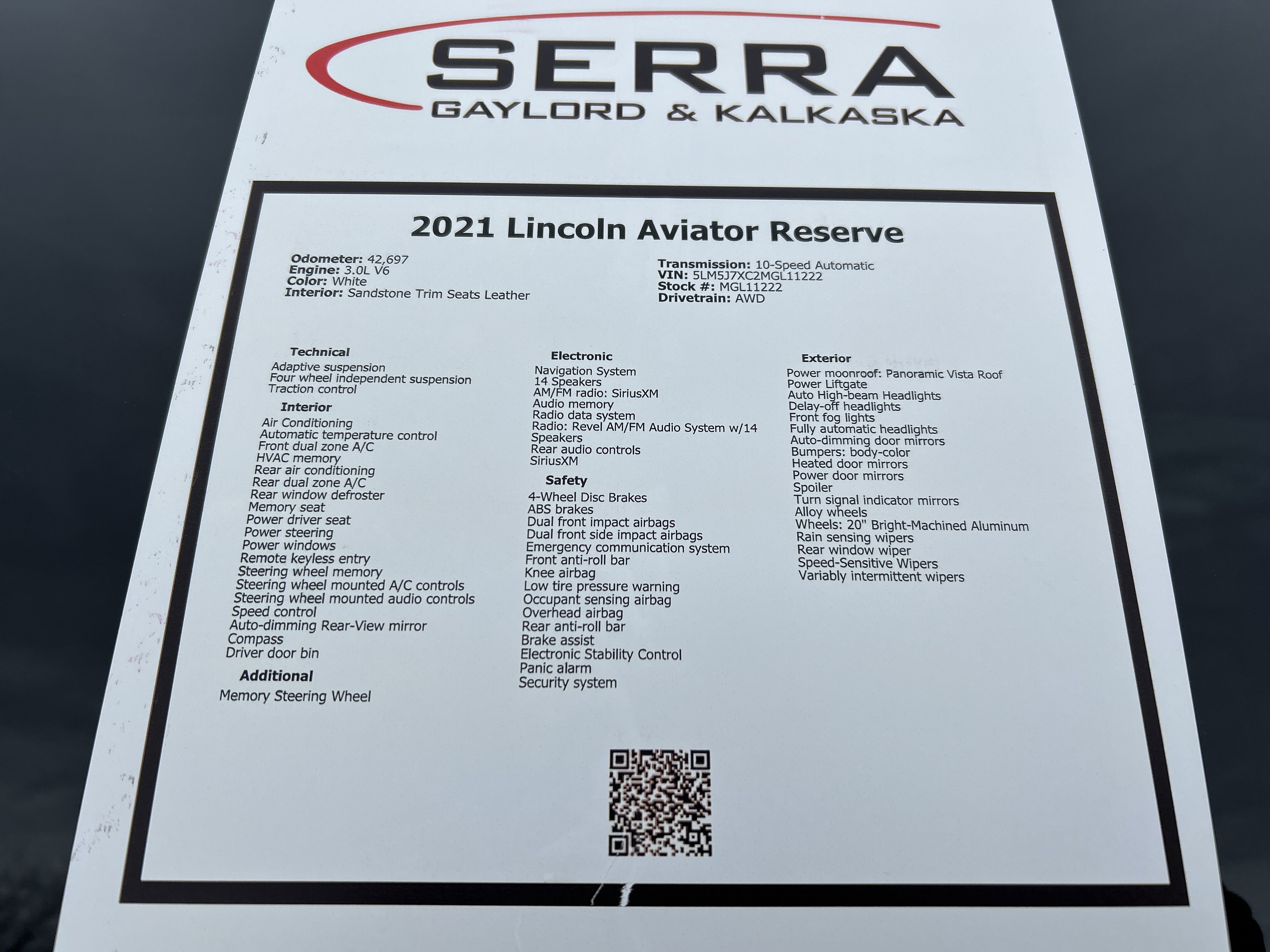 Used 2021 Lincoln Aviator Reserve w/ Equipment Group 201A image 31