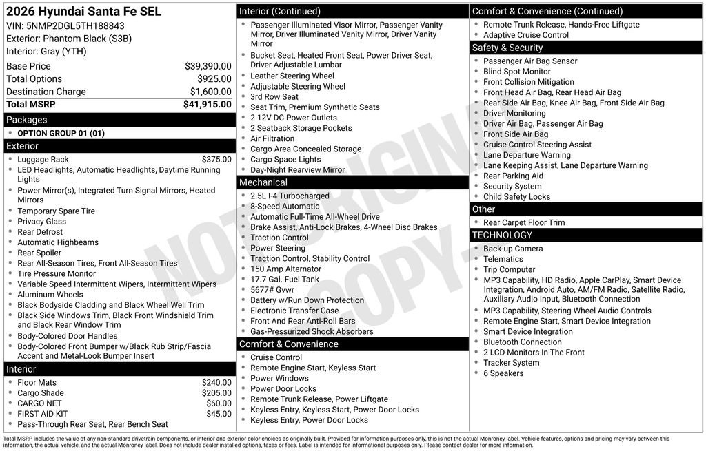 Certified 2026 Hyundai Santa Fe SEL AWD/4WD image 33