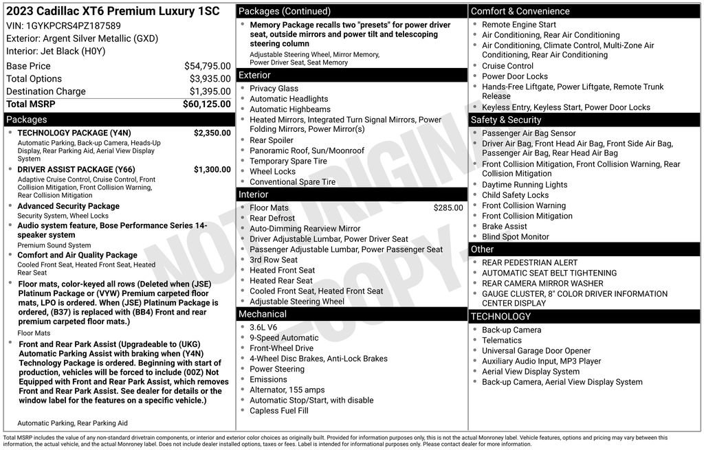 Used 2023 Cadillac XT6 Premium Luxury w/ Technology Package image 4