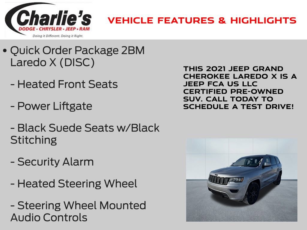 Certified 2021 Jeep Grand Cherokee Laredo X image 13
