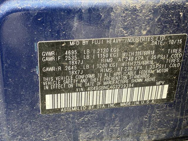 Used 2016 Subaru Outback 2.5i Limited image 15