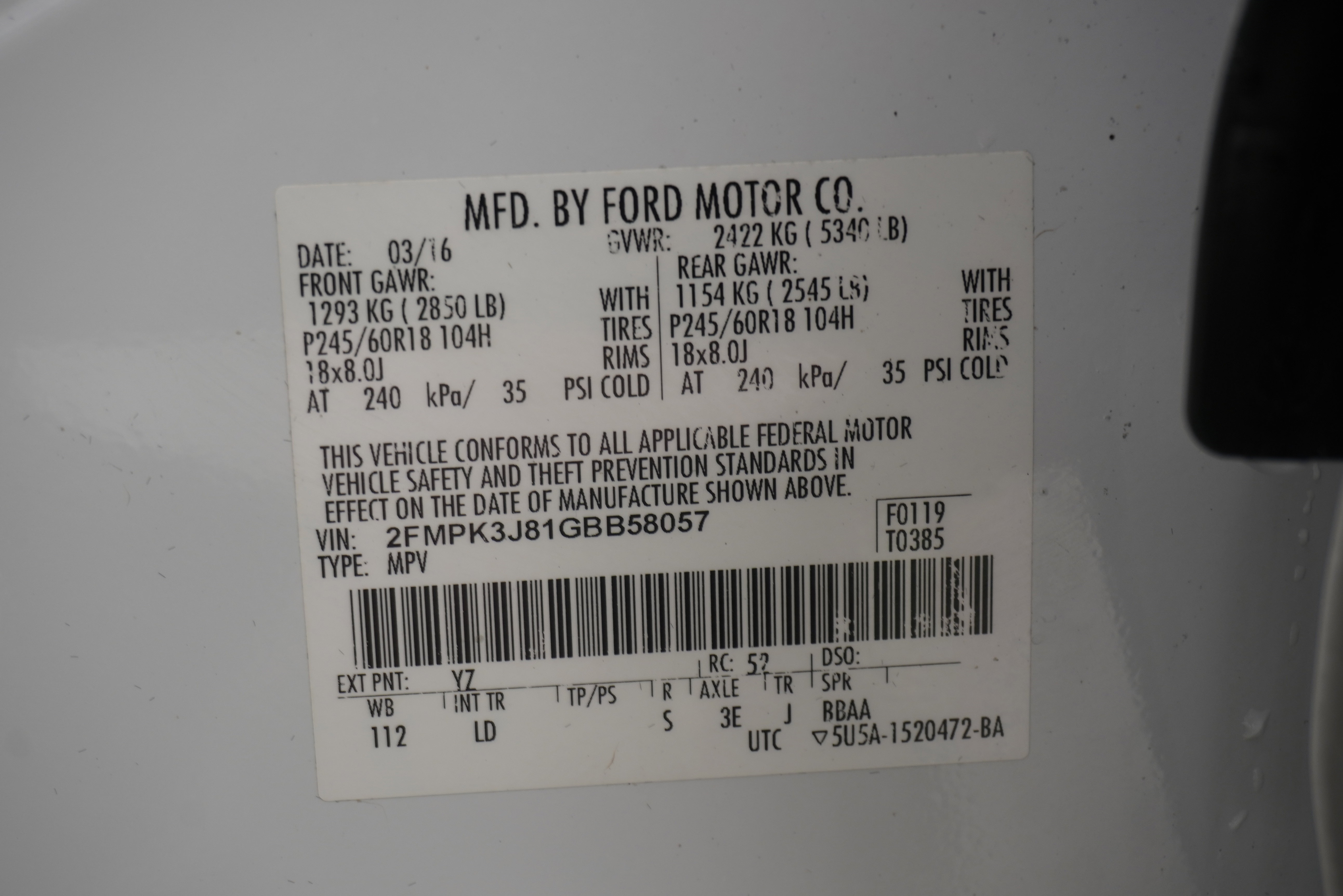 Used 2016 Ford Edge SEL w/ Equipment Group 201A FWD image 31