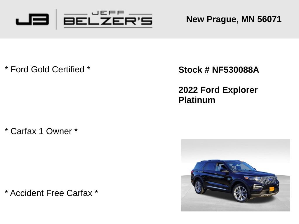 Certified 2022 Ford Explorer Platinum w/ Equipment Group 601A image 2