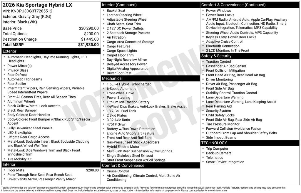 New 2026 Kia Sportage LX image 6