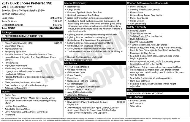 Used 2019 Buick Encore Preferred image 31