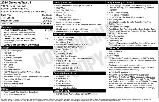 Used 2024 Chevrolet Trax LS w/ LS Convenience Package FWD image 33