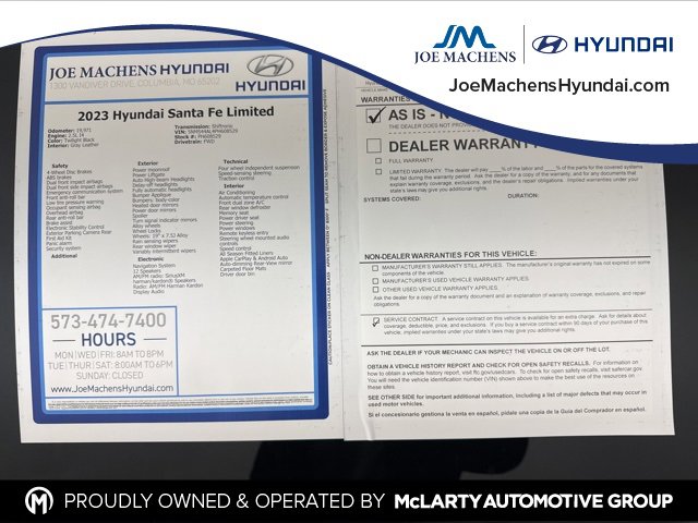 Used 2023 Hyundai Santa Fe Limited w/ Cargo Package image 36
