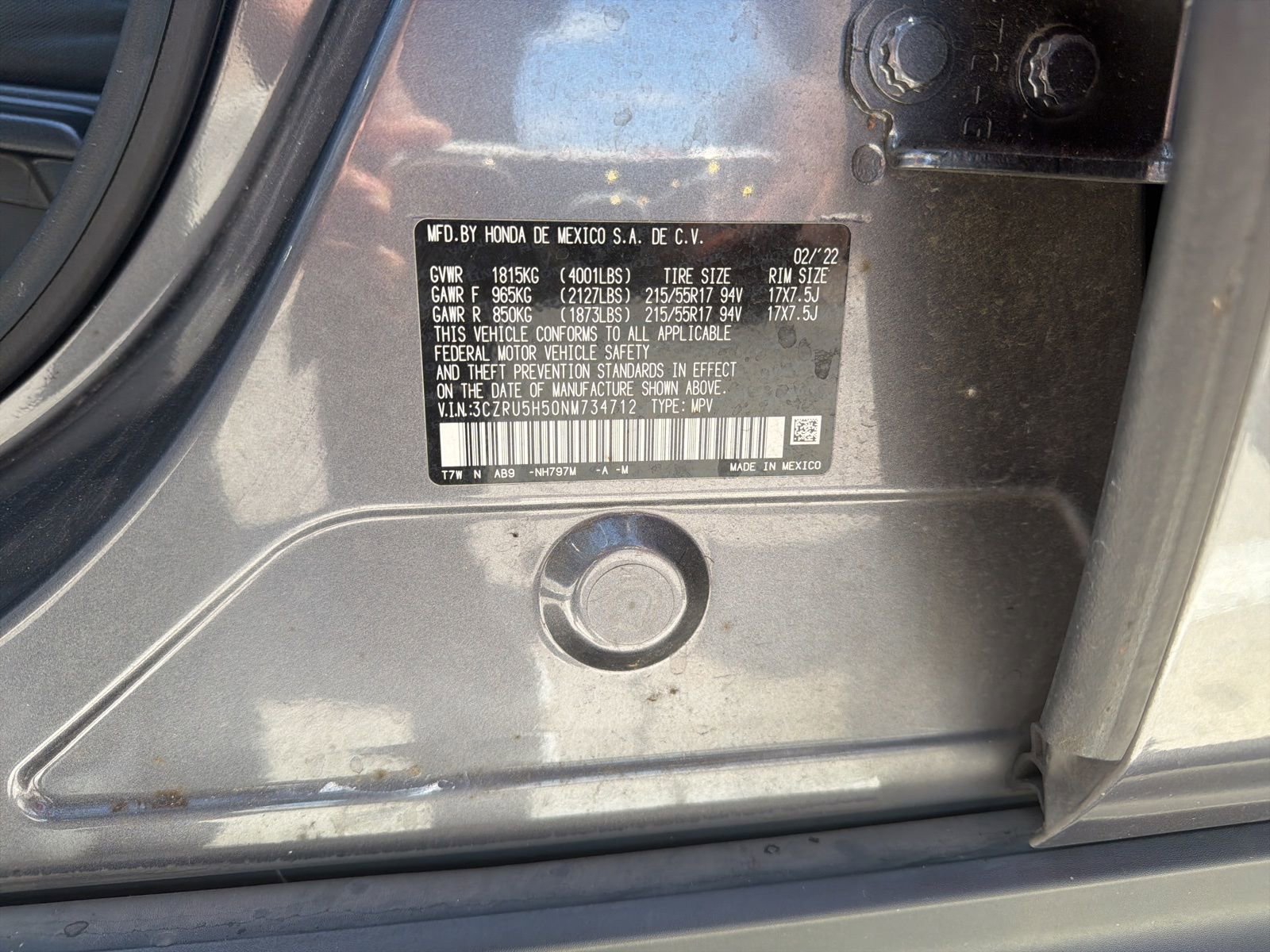 Used 2022 Honda HR-V EX image 2