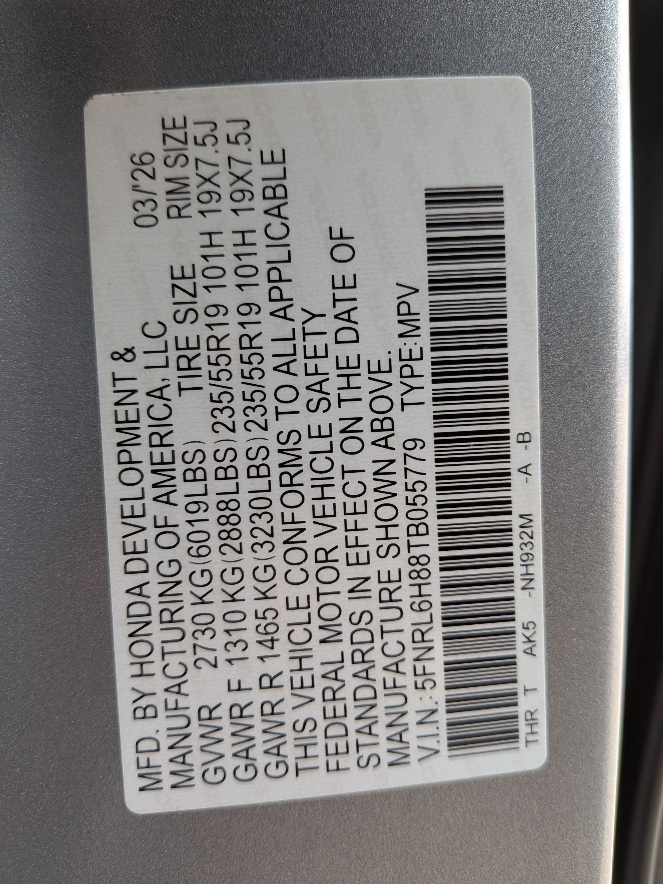 Certified 2026 Honda Odyssey Touring image 38
