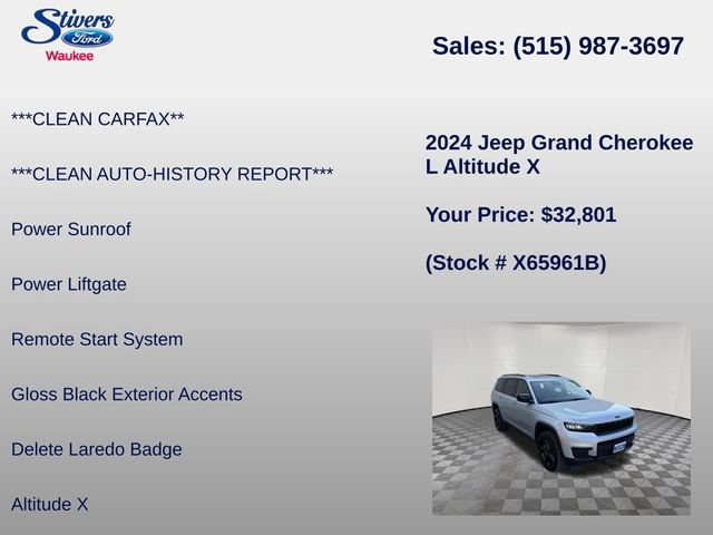 Used 2024 Jeep Grand Cherokee L Altitude AWD/4WD image 28