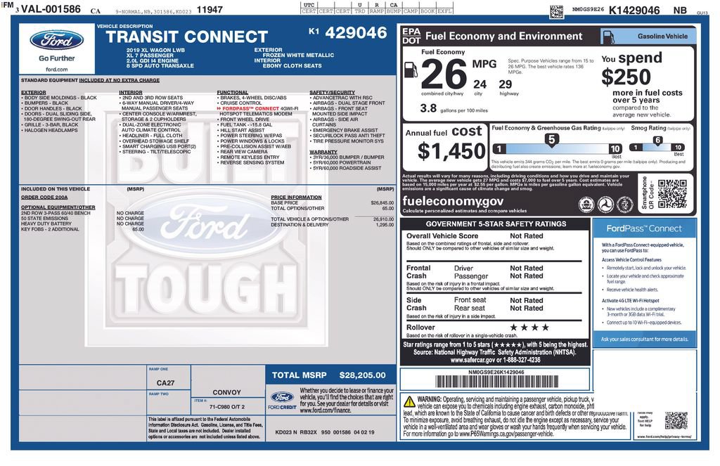Used 2019 Ford Transit Connect XL FWD image 2