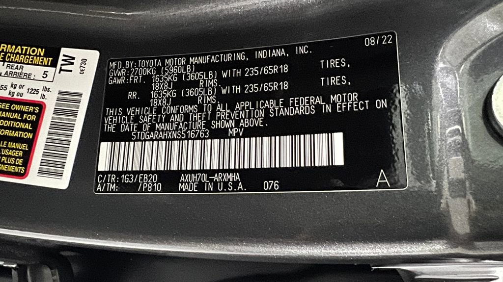 Certified 2022 Toyota Highlander XLE image 47