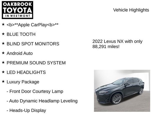 Used 2022 Lexus NX 350h AWD w/ Vision Package image 8