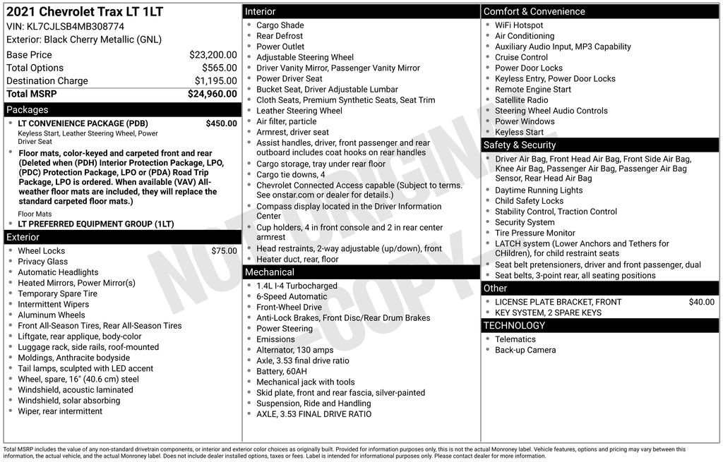 Used 2021 Chevrolet Trax LT w/ LT Convenience Package image 33