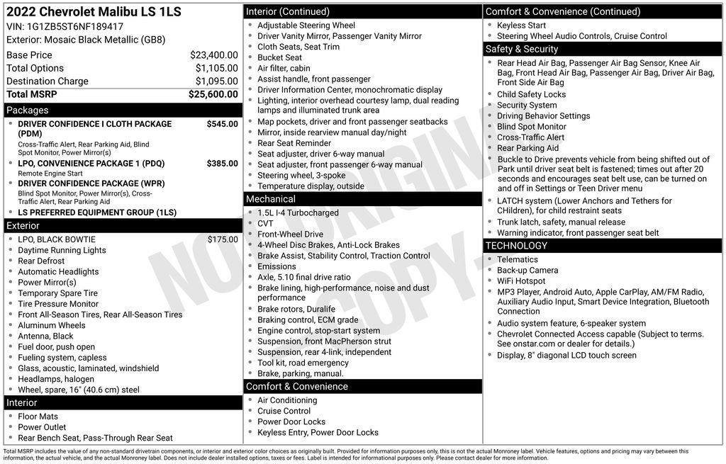 Used 2022 Chevrolet Malibu LS FWD image 6