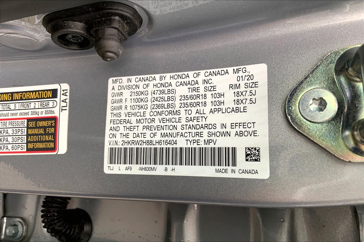 Certified 2020 Honda CR-V EX-L image 34