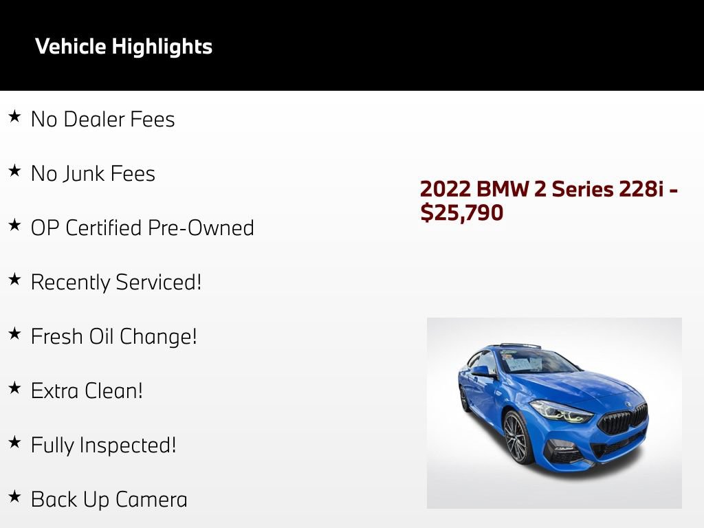 Used 2022 BMW 228i Gran Coupe w/ M Sport Package FWD image 50