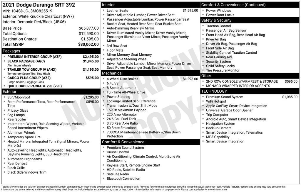 Certified 2021 Dodge Durango SRT w/ Premium Interior Group AWD/4WD image 8