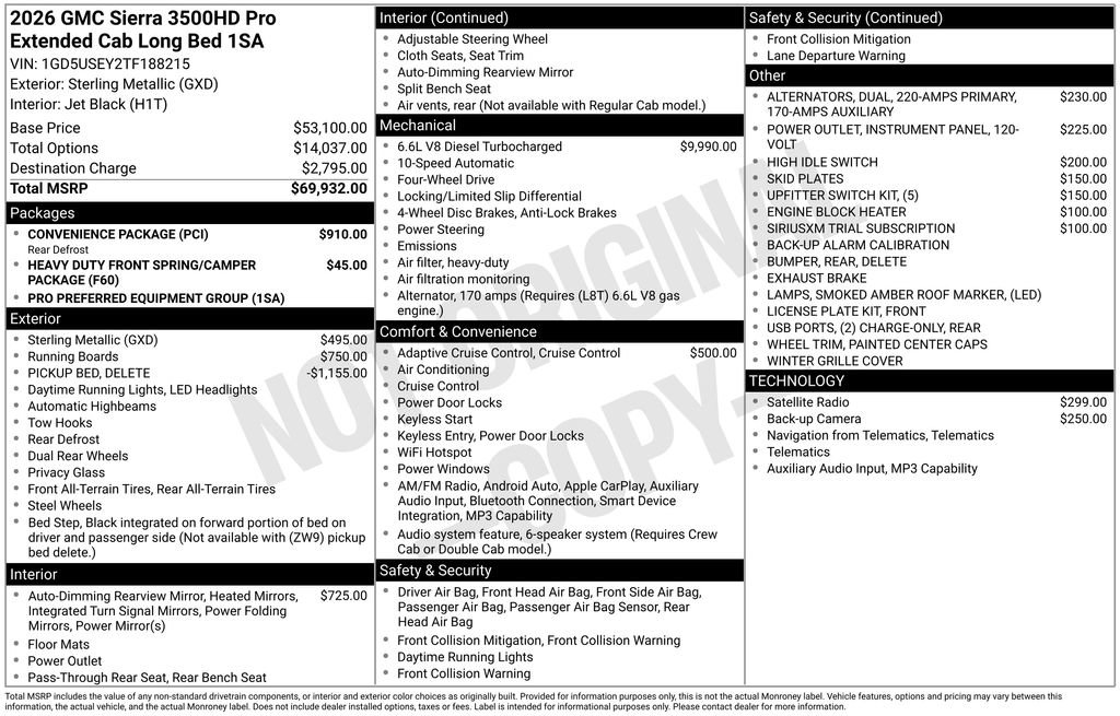 New 2026 GMC Sierra 3500 Pro w/ Convenience Package AWD/4WD image 41