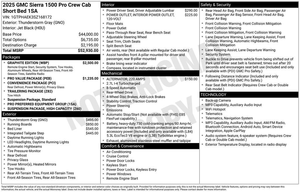 Used 2025 GMC Sierra 1500 Pro w/ Graphite Edition RWD image 32