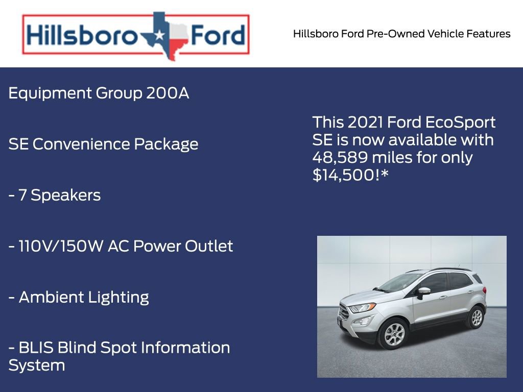 Used 2021 Ford EcoSport SE w/ SE Convenience Package FWD image 3
