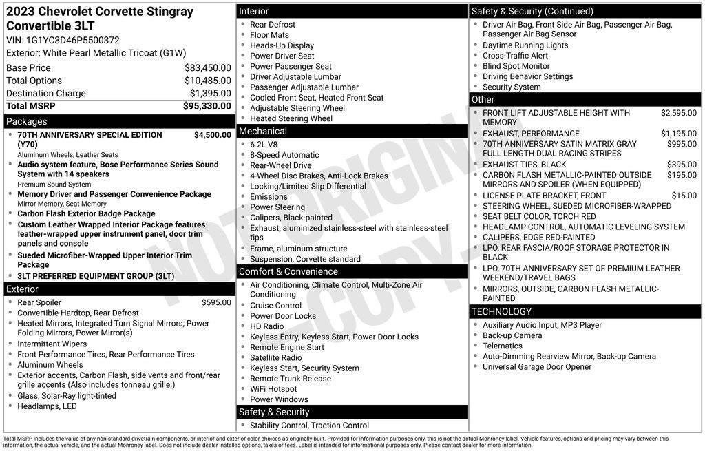 Used 2023 Chevrolet Corvette Stingray Premium Conv image 53